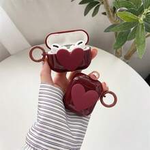 2026 New Year Wine Red 3D Heart Soft Case Compatible With Apple Pro 1/2/3/4 Protective Cover - AirPods Pro3 - View 6
