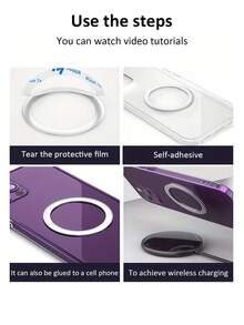 4 件套磁性指环 - 兼容 MagSafe 磁性指环，适用于 17/16/15/14 Pro Max 及安卓手机的 MagSafe 磁性无线充电保护壳