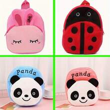 Portable Cartoon Plush Backpack, Schoolbag Daypack, Unisex Campus Rucksack - Multicolor - View 1