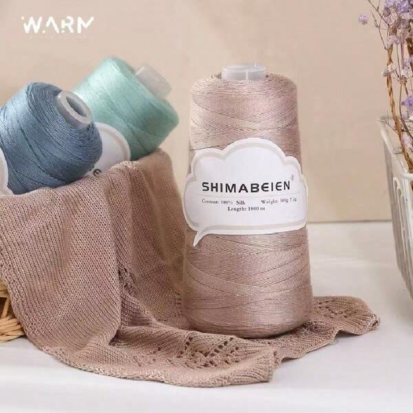 300g, 1800m, Mulberry Silk Bamboo Charcoal Lace Yarn For Knitting And Crocheting Vests, Shawls, Sweaters, Handicrafts, Soft & Skin-Friendly, Spring/Summer 300g