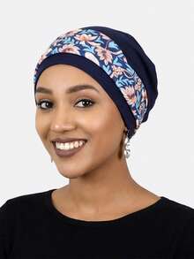 1pc Women's Bohemian Style Printed Criss-Cross Headband Headscarf Hat, Flat Top Beanie Cap, Suitable For Daily Use - Multicolor - View 8