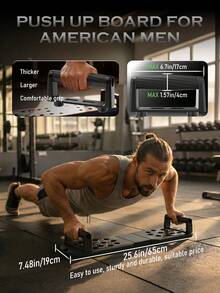 JKSHMYT Solid Push Up Board Home Workout Equipment Multi-Functional Pushup Stands System Fitness Floor Chest Muscle Exercise Professional Equipment Burn Fat Strength Training Arm Men & Women Weights - màu đen - Xem 6