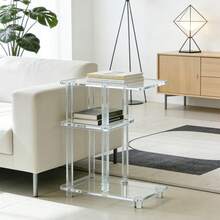 1 Set Acrylic C-Shaped Sofa Side Table, Sofa End Table Suitable For Bedroom, Living Room, Hallway, Easy To Assemble And Disassemble - Multicolor - View 5