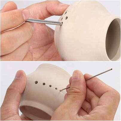 6pcs Stainless Steel Hole Punch Carving Shaping Tools For Ceramics, Polymer Clay Crafts - Precise Carving, Punching And Molding Tools For Ceramics And Crafts