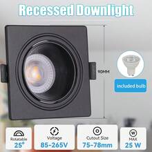1pc GU10 Recessed Ceiling Light, LED Ceiling Light, Spotlight, Downlight, Replaceable GU10 Bulb, Black/White, Single/Dual Head, 110V/220V, Includes 5W Bulb, Cool White/Neutral White/Warm White, Suitable For Bedroom/Living Room, Kitchen/Showroom/Mall/Hotel/Bathroom/Bar - GU10 Recessed Downlight - View 20
