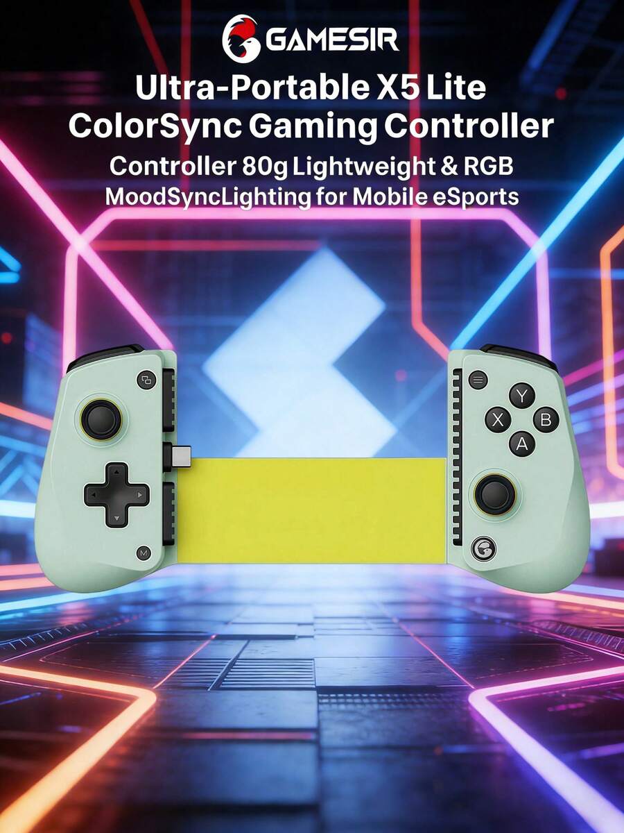 GAMESIR X5 Lite Gaming Controller - Hall Effect Joystick For Precise Control, Elastic Silicone Buttons, Type-C Fast Connection, Ergonomic Anti-Slip Grip, Console-Level Gaming Experience, Lime Green - Lime Green - View 1