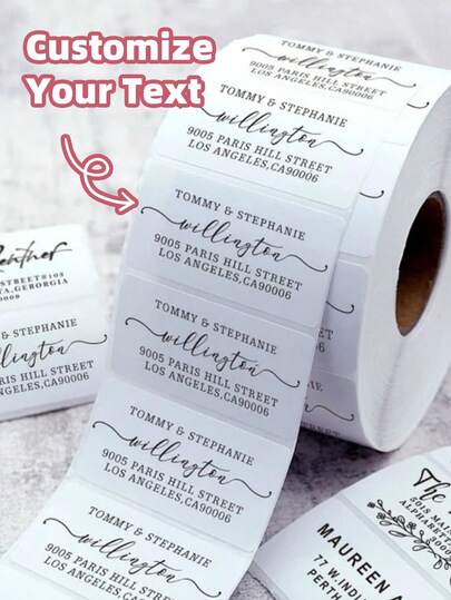 1-480pcs Personalized Address Labels, Personalized Wedding Address Labels, Customized Return Address Stickers For Cards, Envelopes, Waterproof Oilproof Stickers, Transparent Stickers, Multi-Functional, Ornamental, Exquisite, Stylish, High-Quality, Unique Stickers, Perfect For Tea Room, Home, Garden, Office Decor, Ideal Gifts For Him, Her, Family, Friends, Couples, Great For Weddings, Anniversaries, Valentine's Day, Mother's Day, Birthdays, Father's Day, Graduation