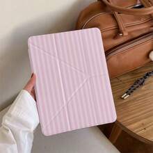 极简Y型可折叠亚克力透明水晶保护壳，兼容iPad Mini 6/7/9.7/10.2/10.5/10.9/12.9/13/Pro 11（第十代），支持多角度调节、6种支架摆放模式、内置笔槽、透明后盖、防摔保护、自动唤醒/睡眠