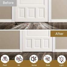 5m X 3 Rolls Black Self-Adhesive Weatherstrip Seal Tape, 1/4" X 1/8" X 16.5ft Per Roll, Suitable For Door & Window Sealing, Foam Rubber Weatherstrip For Insulation, Heat Resistant Door & Window Frame Sealing - White - View 6