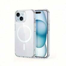 Luxuriöse klare magnetische Hülle kompatibel mit iPhone 17 16 15 14 13 12 11 Pro Max, transparente Acryl-Magnetladehülle - Transparent - Übersicht 4