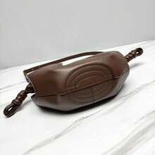 Deep Brown Leather Handbag With Knot Detail, Structured Tote Bag For Women, Adjustable Crossbody Strap, Medium Size Work & Casual Purse - Marrón oscuro - Ver 6