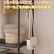 おしゃれ ハンガーラック 収納付き 洋服収納ラック キャスター付き 挂衣架立式 フック6個付き 服掛け 棚付き スリム コンパクト 衣帽架 服収納ハンガー 多機能 clothes rack コート掛け 【メタ鋼管 頑丈 耐荷重30kg】【幅60cm 奥行き36cm 高さ173cm 】【大容量】【組立簡単 】【倒れない 】リビングルーム/寝室/ベランダ - ブラック - チェックする 3