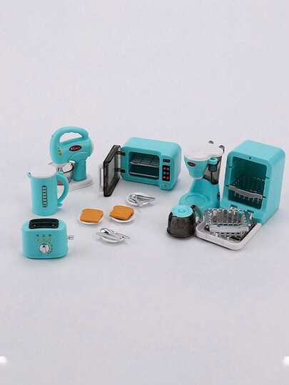 Mini Kitchen Toy Set - Room Decor, Small House Landscape, Exquisite Office Kitchen Equipment Embodiment, DIY Assembly Model Appliances