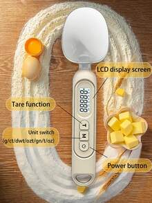 高精度手持厨房秤，家用量匙，500克量程，克量匙，面粉匙，量匙 - 塑料材质，食品接触安全，电池供电（不含电池）。 - 彩色 - 查看 7
