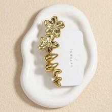 6/18pcs Gold Flower, Heart & Geometric Earring Set, Fashionable & Elegant, Suitable For Daily Wear, Parties And Events - Gold - View 5