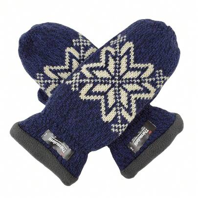 BRUCERIVER Damen Schneeflocke Strickhandschuhe mit warmem Thinsulate Fleece Futter-2029