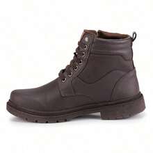 Bota Coturno Masculina Outdoor Casual com Zíper Lateral e Sola Tratorada - Marrom - Visão 4