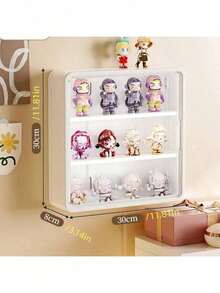 1个多功能收纳柜，白色防尘展示柜，展示架，磁吸门展示柜，透明亚克力壁挂式娃娃柜，盲盒收纳架，娃娃玩具展示盒，化妆品收纳架，模型展示架，适用于微缩模型或盲盒娃娃收藏，节省空间（不含模型） - 彩色 - 查看 15