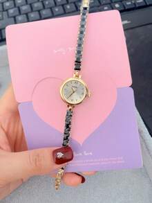 女士手链手表，粉色水晶石英表，适合日常佩戴、开学季、情人节礼物 - 均碼 - 查看 10