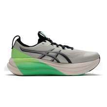 Asics 男士跑步鞋 GEL-NIMBUS 28 LITE-SHOW CN，舒适、轻便、休闲、户外跑步鞋 1011C267-020 - 灰色/綠色/黑色 - 查看 2