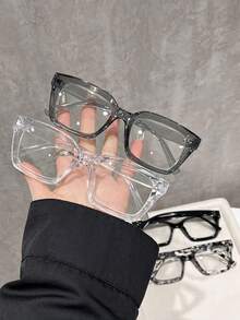 Women's 4Pcs Geometric Full-Frame Glasses – Colorful Plastic, Modern Minimalist Fashion Accessory For School & Weekends - Multicolor - View 3