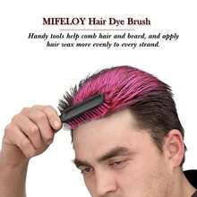 Mifeloy Temporary Pink Hair Color Wax With Dye Brush, Instant Natural Hairstyle Cream 4.23 Oz, Disposable Coloring Mud For Men Women Youth, Washable Styling Pomades, Party Cosplay DIY Halloween - ColorE - 查看 5