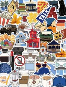 50pcs Exquisite Stickers, Winner Girl Stickers, Handmade Materials, Vinyl Stickers - Multicolor - View 1