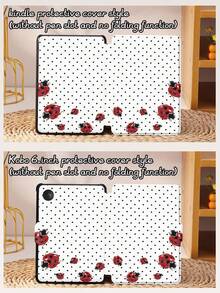 Polka Dots And Ladybugs Pattern Tablet Case, Compatible With IPad 9.7/10.2/10.5/10.9/12.9/Pro 11, 10th Generation, Compatible With Samsung Galaxy Tab S6 Lite 10.4-Inch, Compatible With Kindle Paperwhite 12th Gen 2024, Kindle (11th Generation) 2022 Version, Kobo Clara Color, Soft And Drop Resistant, Smart Stand/Auto Wake/Sleep - Multicolor - 查看 10