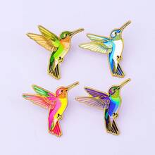 Ghim cài áo hình chim ruồi nhiều màu sắc, hình động vật ngộ nghĩnh, ghim cài ve áo, huy hiệu cài trên ba lô, phụ kiện quần áo, trang sức, quà tặng bạn bè. - Nhiều màu - Xem 12