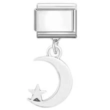 Pulseira modular DIY com pingente, decorada com elementos de coração, borboleta, lua e flor. Ideal como presente para amigos/casais, perfeita para Natal, Ano Novo, Halloween e Dia dos Namorados. Design encantador, joia em aço inoxidável, produto local, prático e moderno. Essencial para o Natal e o Halloween. Tom de cor outonal suave. - M293403 - Ver 15