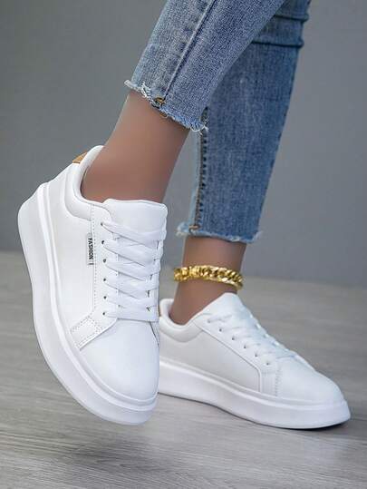 2026 New Women's Lace Up Casual Shoes, Sports Shoes, White Shoes, Women's Shoes, Skateboarding Shoes, Lightweight Street Board Shoes