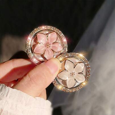 1pc Rhinestone Finger Ring Phone Holder, Convenient Slouchy Bracket For Watching Videos, Sturdy Adhesive Desktop Stand