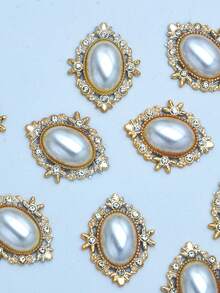 50/30 viên đá pha lê hình bầu dục và đồ trang trí bằng ngọc trai giả, vật dụng làm đồ trang sức tự làm cho gia đình và quần áo - Ngọc trai hình bầu dục lớn - Xem 3