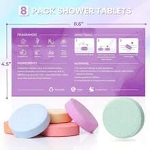 CalmNFiz Shower Steamers 8 Pack - Organic &Amp; Natural Essential Fragrances For Teens And Adults - Valentine'S Day, Mother'S Day, White Elephant, Birthday Small Gifts For Women Who Have Everything - ColorB - 查看 7