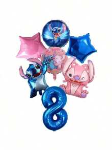 Hasbro 7 chiếc bóng nhôm Lilo & Stitch, trang trí tiệc sinh nhật cho bé trai & bé gái, 1 2 3 4 5 6 7 8 9 tuổi, phụ kiện tiệc mừng em bé, bóng đồ chơi trẻ em - Nhiều màu - Xem 11