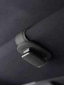 时尚汽车遮阳板太阳镜架，耐用PU皮革金属夹，通用型，适用于所有车型 - 眼鏡夾 - 查看 12