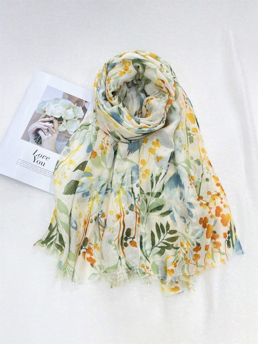 1pc Fashionable Luxury Multifunctional New Women Scarf, Soft Warm Portable Headscarf, Travel & Beach Use Sun Protection Shawl - Multicolor - View 1