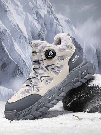  GAISIMA 冬季保暖靴 雪地靴 户外工作靴 时尚男靴 户外运动系带金属鞋眼