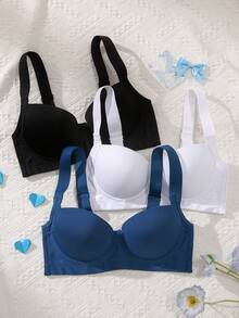 MIMILEMON 女士提拉支撑文胸三件套 - 宽肩带，提拉，侧支撑，舒适时尚，全罩杯设计，全天自信 - 彩色 - 查看 10