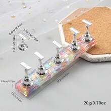 美甲练习支架，全息星形亮片底座，美甲佩戴练习板，美甲设计样品展示架，美甲工具 - 彩色 - 查看 16