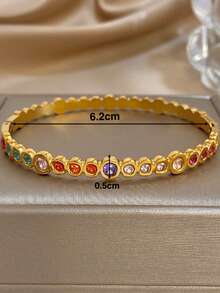 Bộ vòng tay và bông tai bằng thép không gỉ nhiều màu sắc, mạ vàng 18K sang trọng, kiểu dáng cổ điển, trang sức thanh lịch dành cho nữ, thích hợp cho Ngày Valentine, tiệc tùng, buổi tối, hàng ngày, năm mới, đám cưới, đi biển, Giáng sinh, kỷ niệm, Ngày của Mẹ, quà tặng phong cách Bohemian cho phù dâu. - Nhiều màu - Xem 7