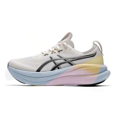 Asics Giày chạy bộ nữ GEL-NIMBUS 28 LITE-SHOW CN, thoải mái, thoáng khí, giảm sốc, đế bám tốt, kiểu dáng thấp cổ, phù hợp cho đi làm, du lịch, hoạt động ngoài trời, thể thao 1012C031-100