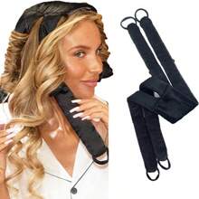 免加热卷发发带，慵懒睡眠免加热卷发工具（含梳子）；大波浪卷发工具 - 免加热、不伤发、省时卷发工具，适合所有发质 - 黑色 - 查看 6