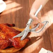 Heavy Duty Professional Kitchen Shears, With Sharp Stainless Steel Blades - Durable Construction, Serrated Non-Slip Handles And Locking Mechanism, For Cutting Meat, Bones, Chicken, Steak, Poultry - Suitable For Home And Commercial Kitchens (Butcher Shears)