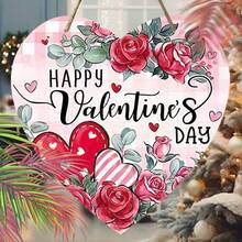 1个2D平面经典心形木质欢迎牌，2D花环装饰牌，家居装饰，多用途门挂墙饰，适用于后院、露台、海滩酒吧、卧室，送给朋友和同事的独特礼物 - 彩色 - 查看 10