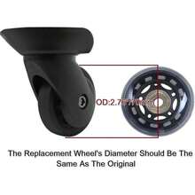 2pcs Luggage Suitcase Replacement Wheels, 75mm Rubber Inline Roller Skate Wheels With 8mm0.31 ABEC7 608ZZ Bearings Repair Kits BlackampClear, OD75xW24mm 2.95x0.94 - BlackClearOD75xW24mm - View 3