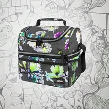 Elegant Insulated Lunch Bag For Women, Spacious Double-Layer Meal Prep Container, Leak-Resistant Lunch Cooler With Dual Compartments, Soft-Sided Tote For Professional And School Use, Stylish Floral Gray Design - Multicolor - View 1