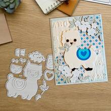 Creative Alpaca Cutting Dies, DIY Scrapbooking Album And Embossing Stencil, Greeting Card Making Tool, Card Paper Cutting Crafts ,Gift Card Making Template Die Cuts. - Silver - View 8