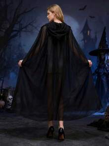 Áo choàng voan nữ, khăn choàng dạ hội, áo choàng dài, áo choàng có mũ, áo choàng có mũ dành cho người lớn, trang phục phù thủy hóa trang Halloween, màu trắng/đỏ - Nhiều màu - Xem 2