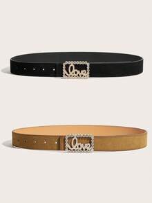 1件女士复古美拉德哑光水钻搭扣腰带，连衣裙束腰带，别致美式风格